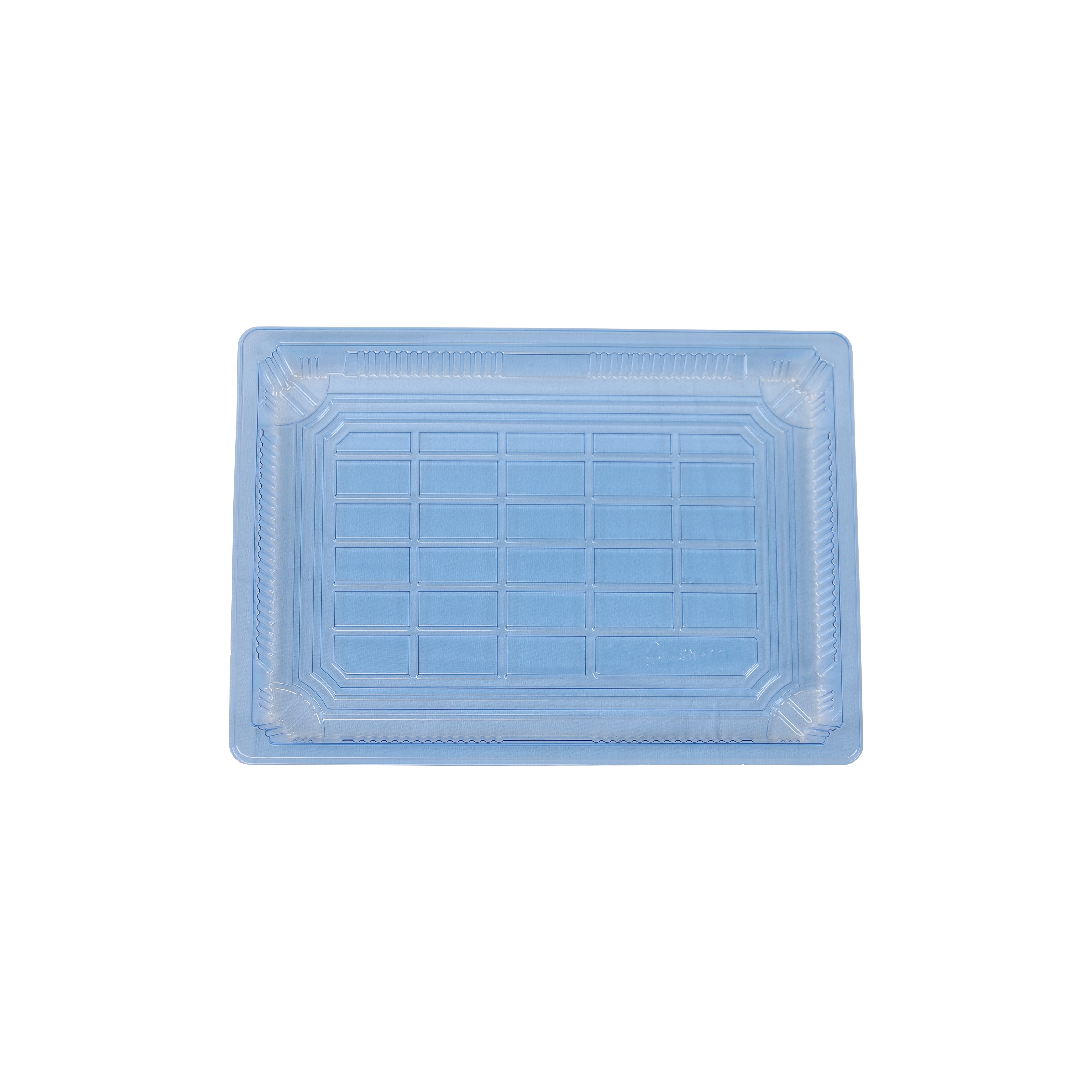 BX-11C | #11 Rectangular Sushi Tray,258 x 186 x 53 mm, Clear Blue