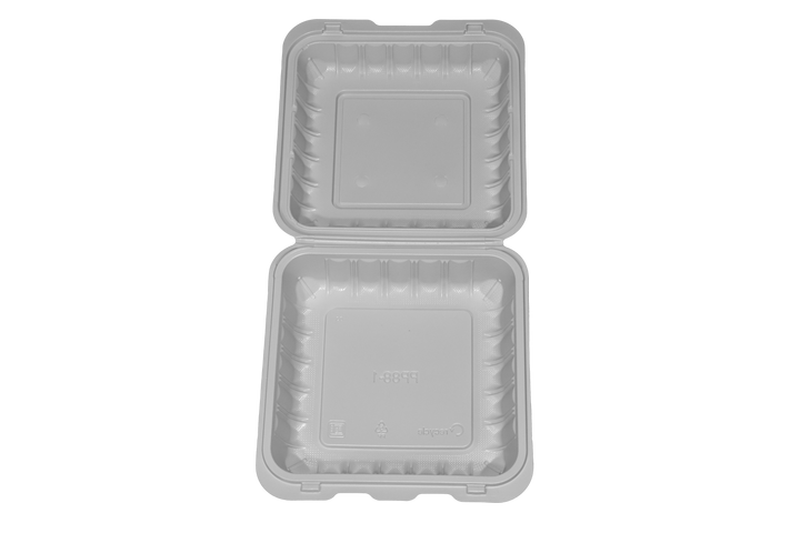 PP-081 | PP Microwavable Rectangular Container, 1-Compartment, 8 x 8 x 3", 150/case
