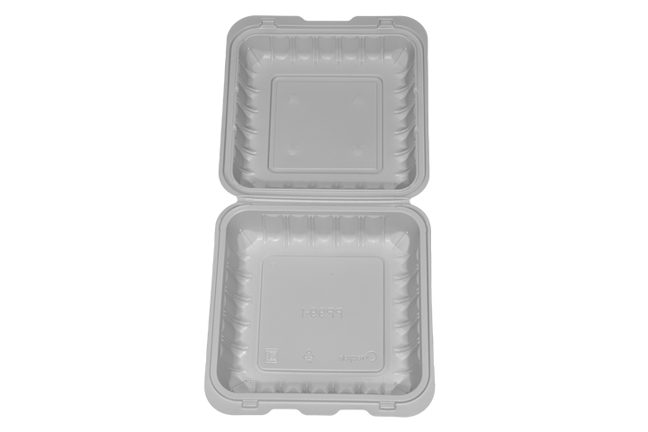 PP-091 | PP Microwavable Rectangular Container, 1-Compartment, 9 x 9 x 3", 150/case