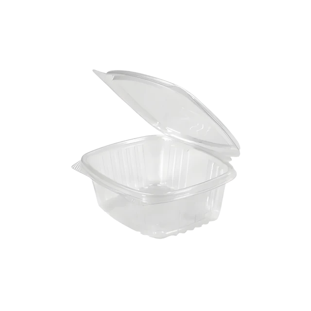 DE512 | Clear Clamshell Plastic Container, Flat Lids, 12oz, 200/case
